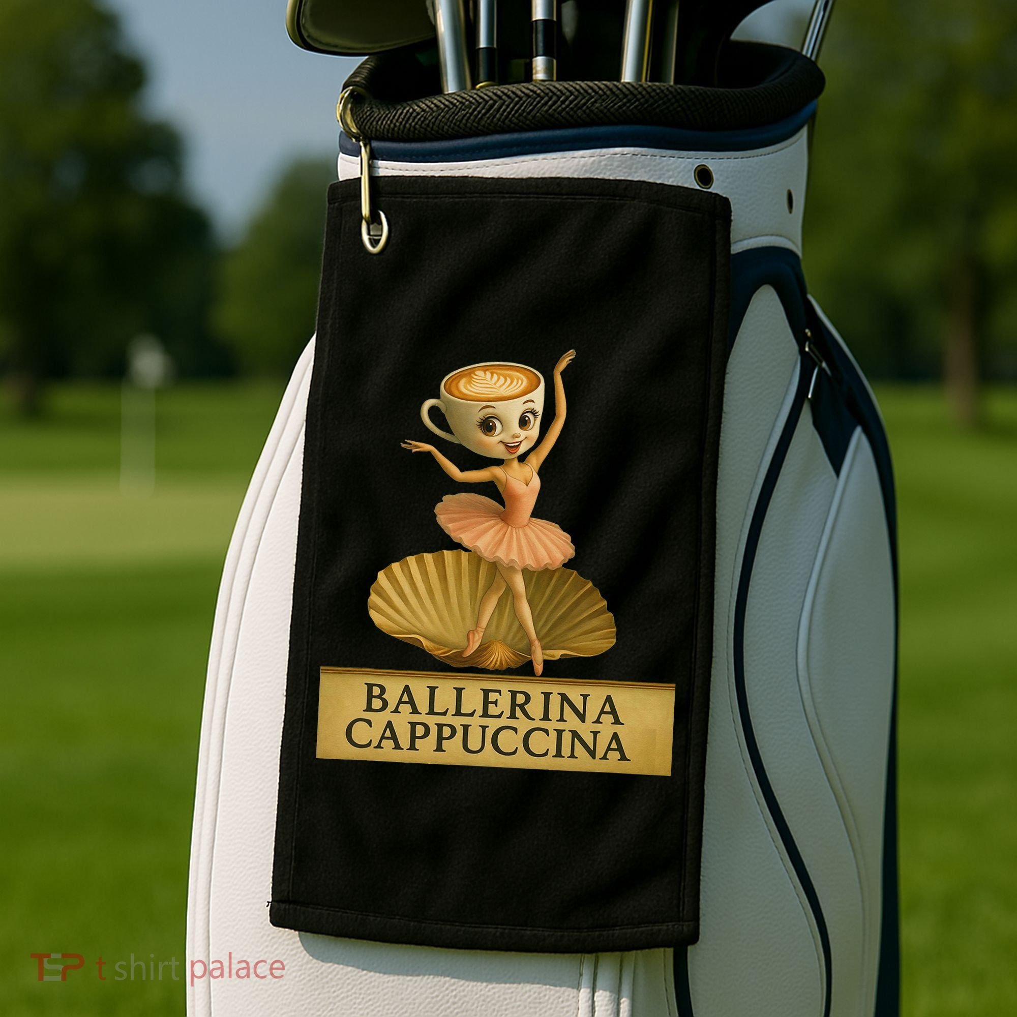 Ballerina Cappuccina Italian Brainrot Meme Ballerina Golf Towel