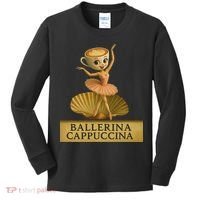 Ballerina Cappuccina Italian Brainrot Meme Ballerina Kids Long Sleeve Shirt thumb 0