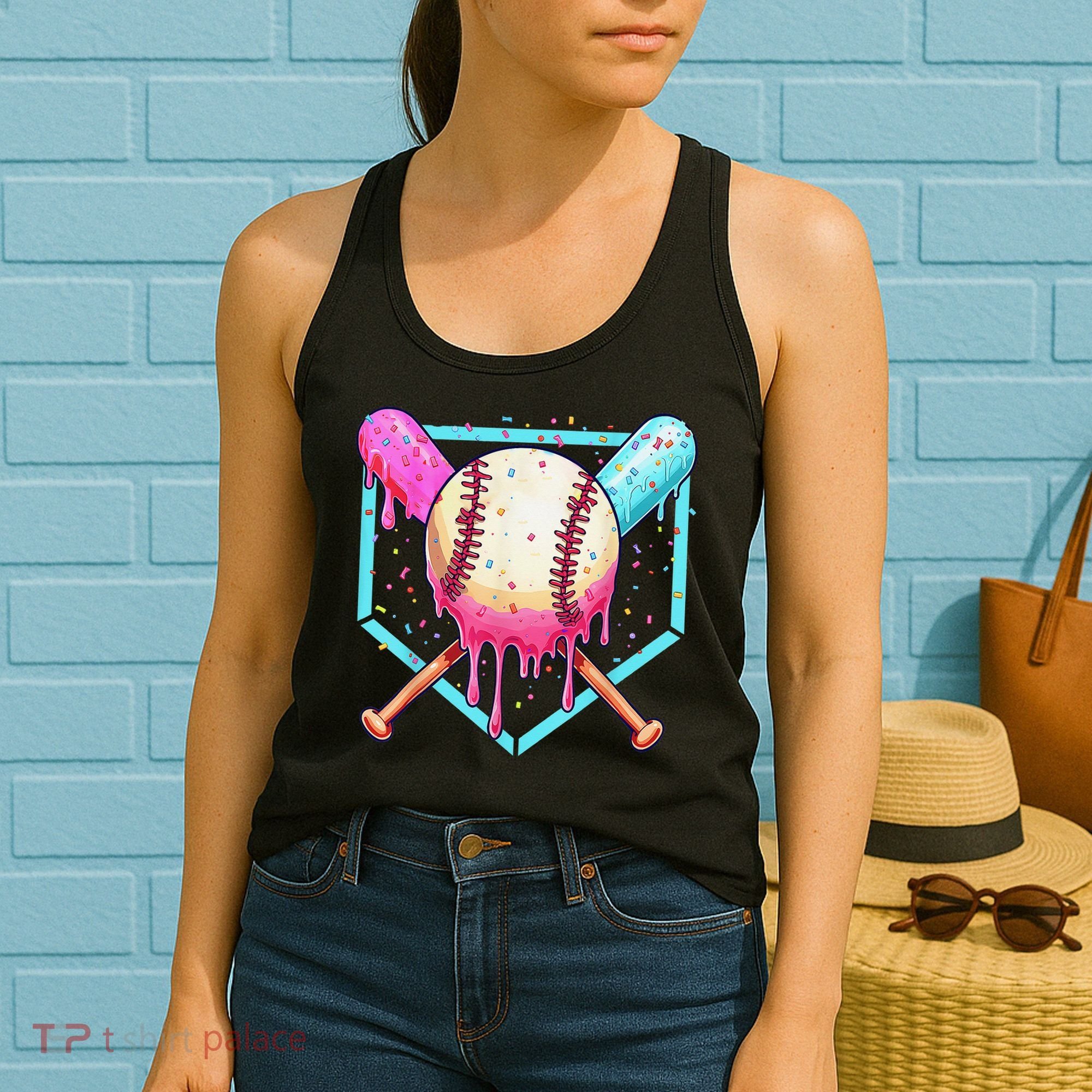 Baseball Cuteping Ice Cream Cute Baseball Season Gift Women's Tank Top