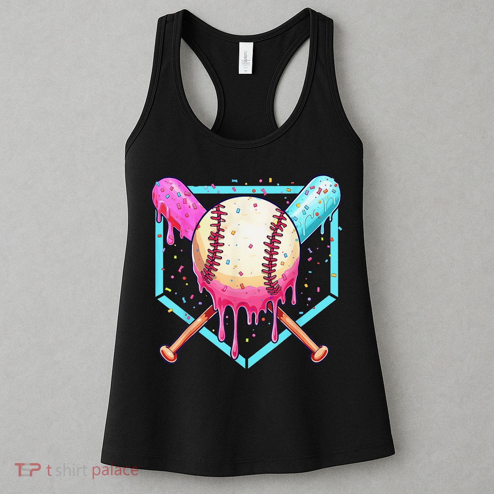 Baseball Cuteping Ice Cream Cute Baseball Season Gift Women's Tank Top