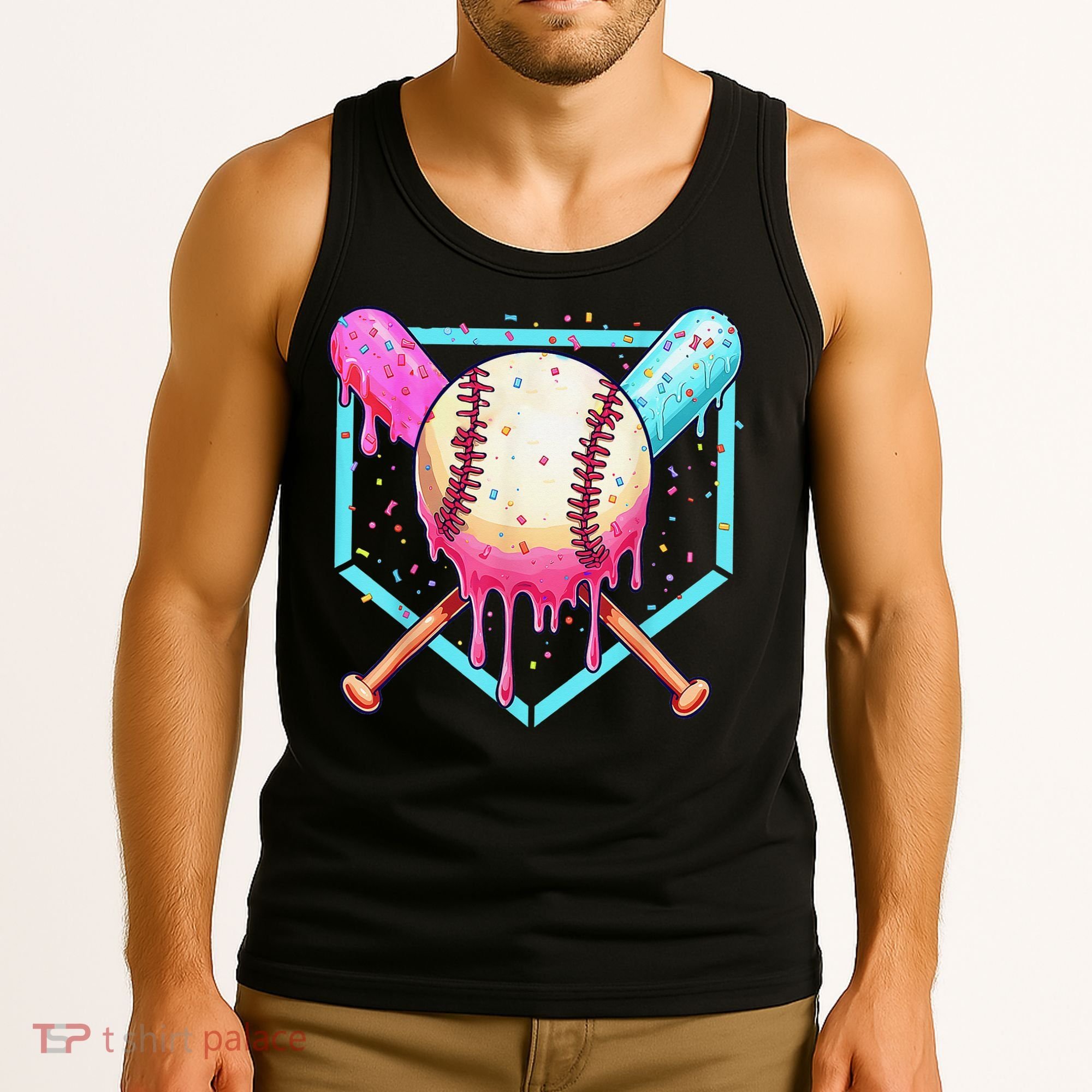 Baseball Cuteping Ice Cream Cute Baseball Season Gift Tank Top
