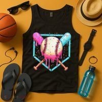 Baseball Cuteping Ice Cream Cute Baseball Season Gift Tank Top thumb 4