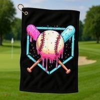 Baseball Cuteping Ice Cream Cute Baseball Season Gift Golf Towel thumb 1
