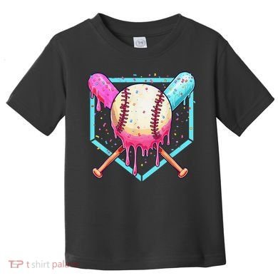 Baseball Cuteping Ice Cream Cute Baseball Season Gift Toddler T-Shirt