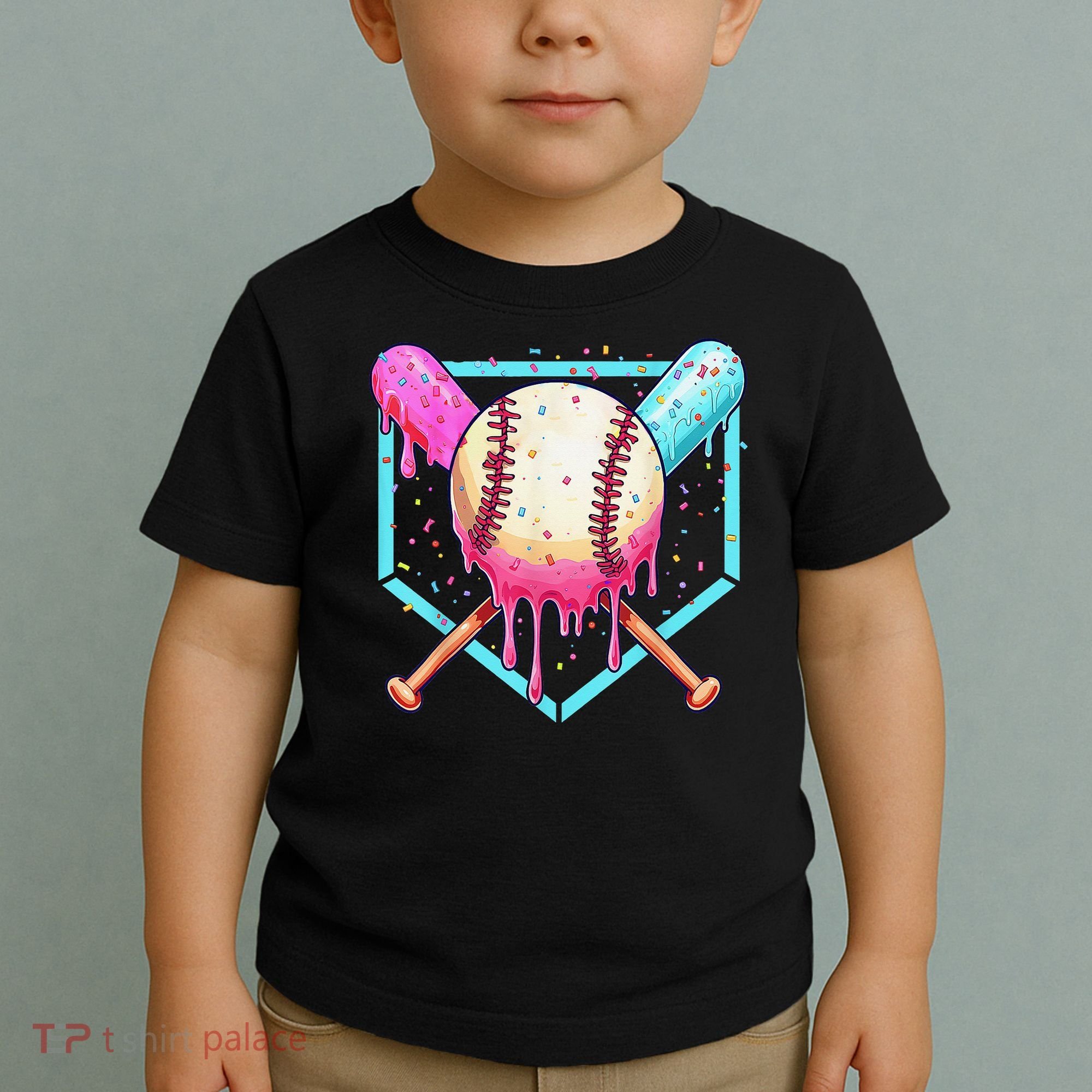 Baseball Cuteping Ice Cream Cute Baseball Season Gift Toddler T-Shirt