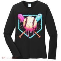 Baseball Cuteping Ice Cream Cute Baseball Season Gift Women's Long Sleeve Shirt thumb 0