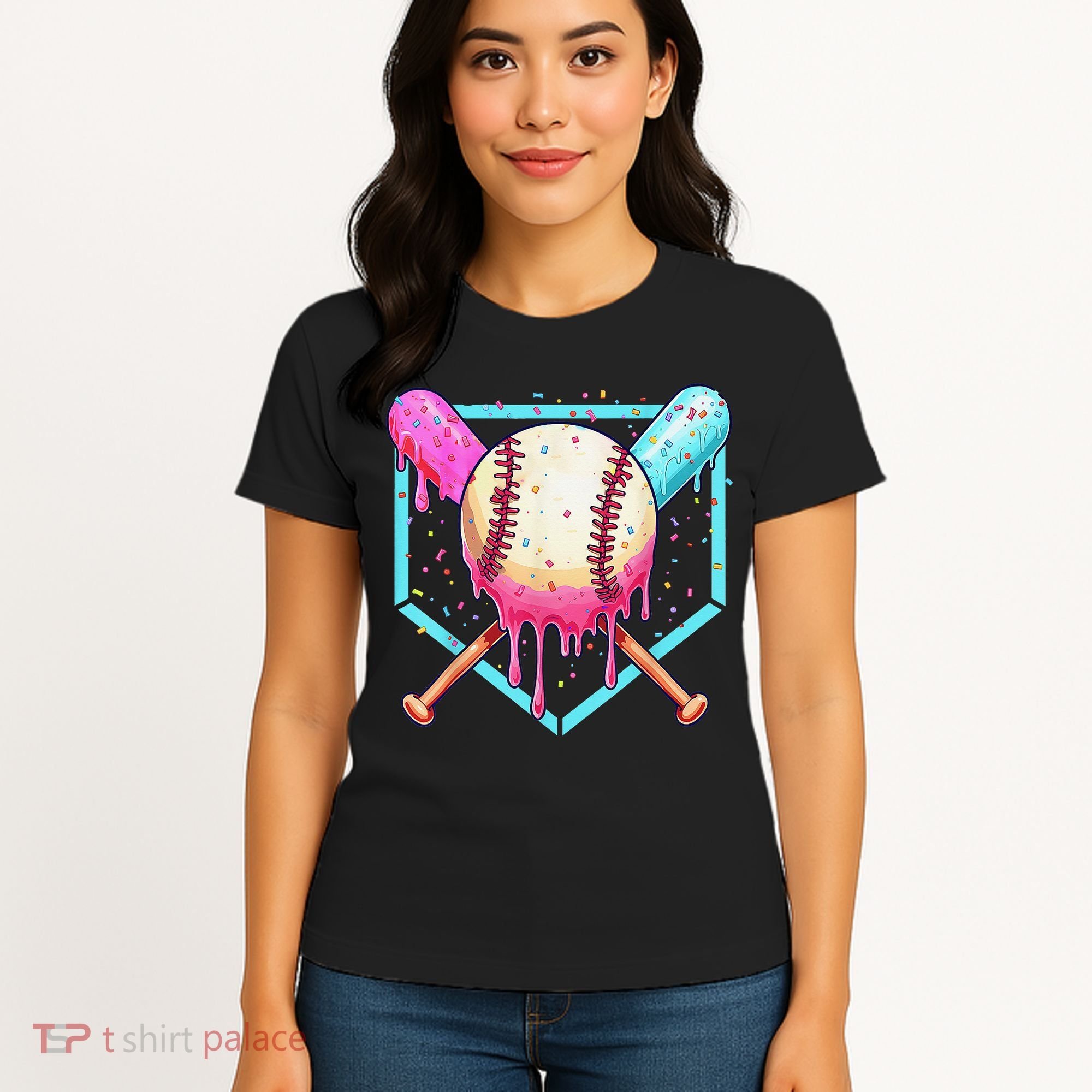 Baseball Cuteping Ice Cream Cute Baseball Season Gift Women's T-Shirt