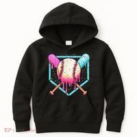 Baseball Cuteping Ice Cream Cute Baseball Season Gift Kids Hoodie thumb 0