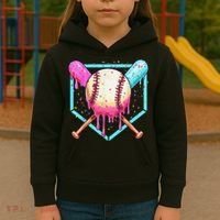 Baseball Cuteping Ice Cream Cute Baseball Season Gift Kids Hoodie thumb 3