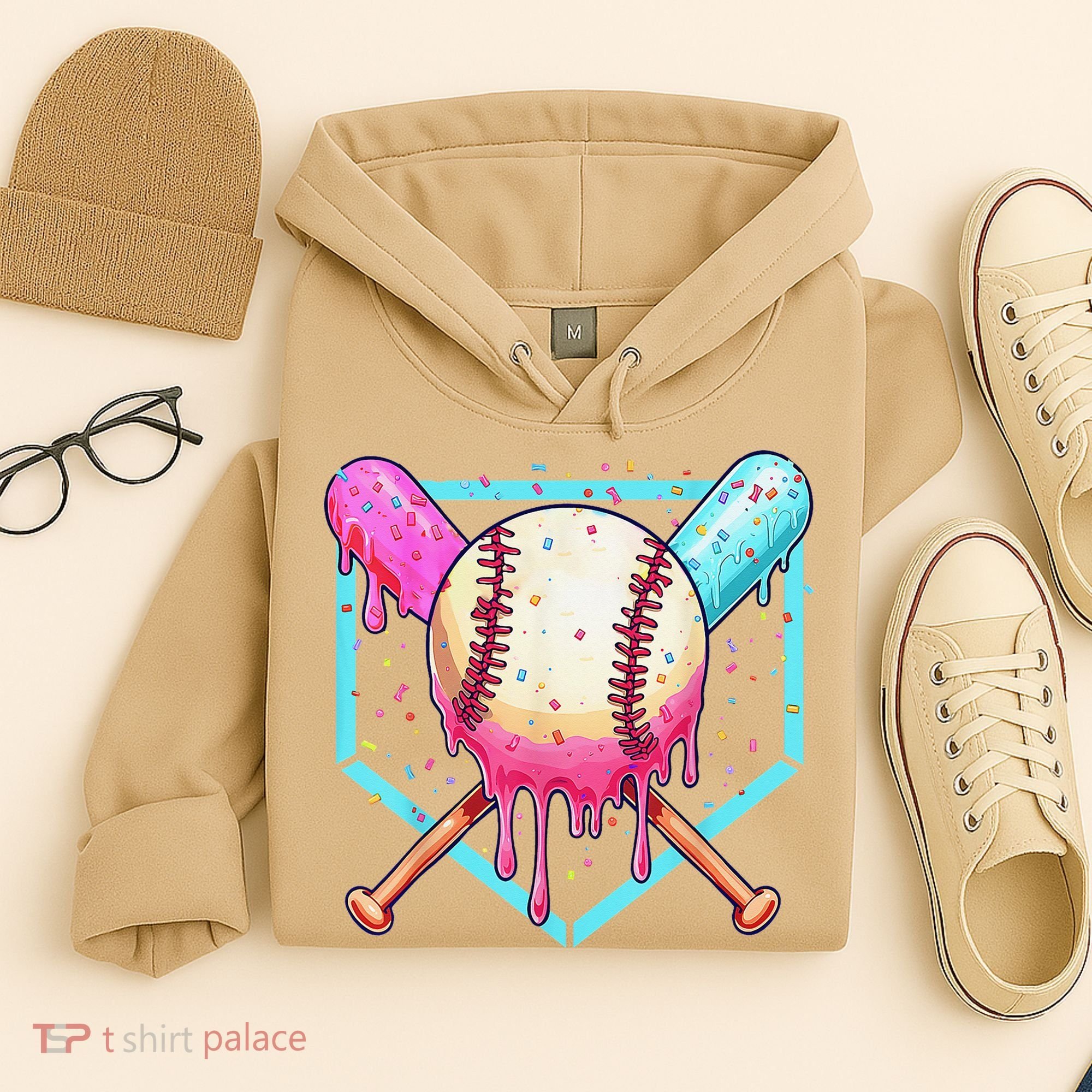 Baseball Cuteping Ice Cream Cute Baseball Season Gift Hoodie