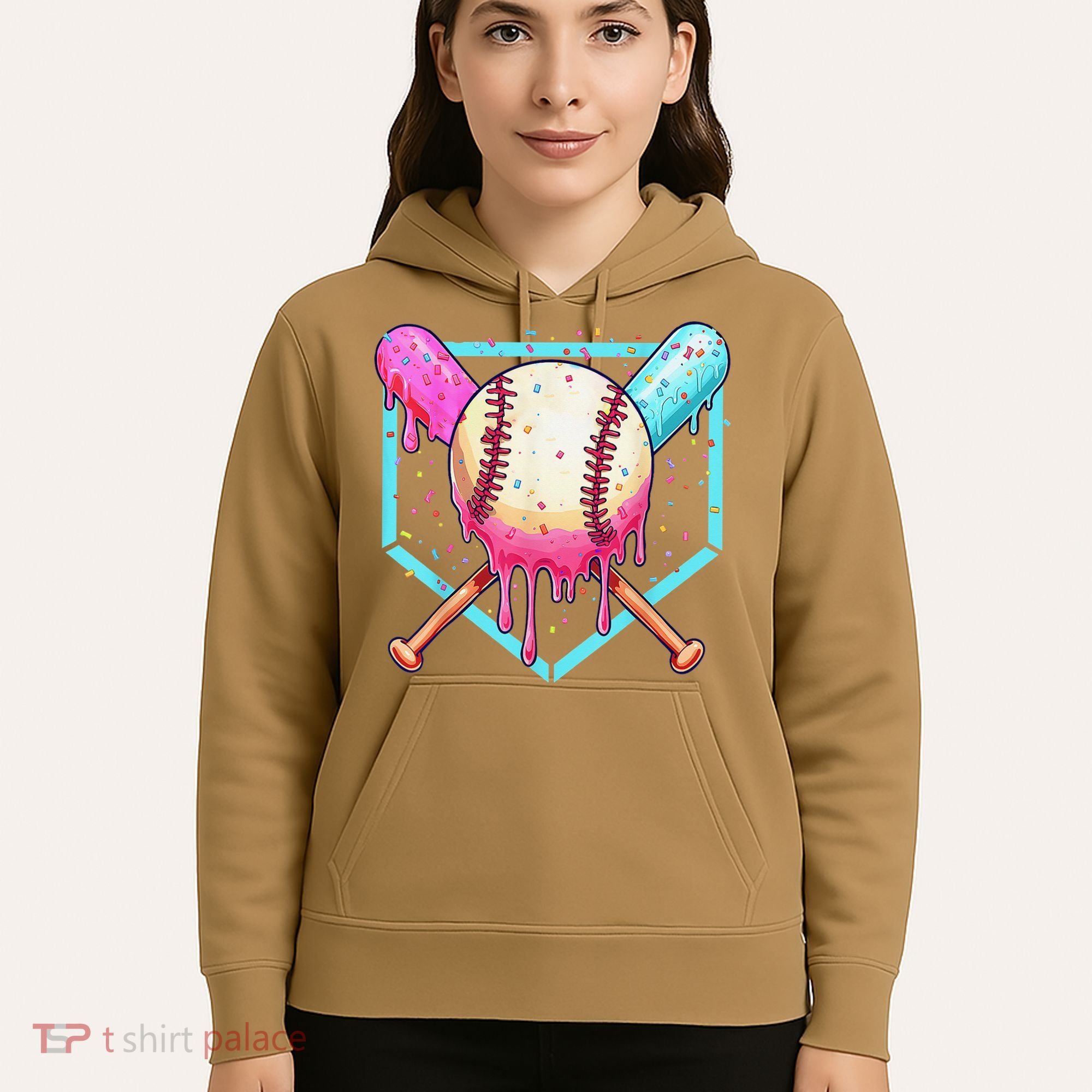 Baseball Cuteping Ice Cream Cute Baseball Season Gift Hoodie