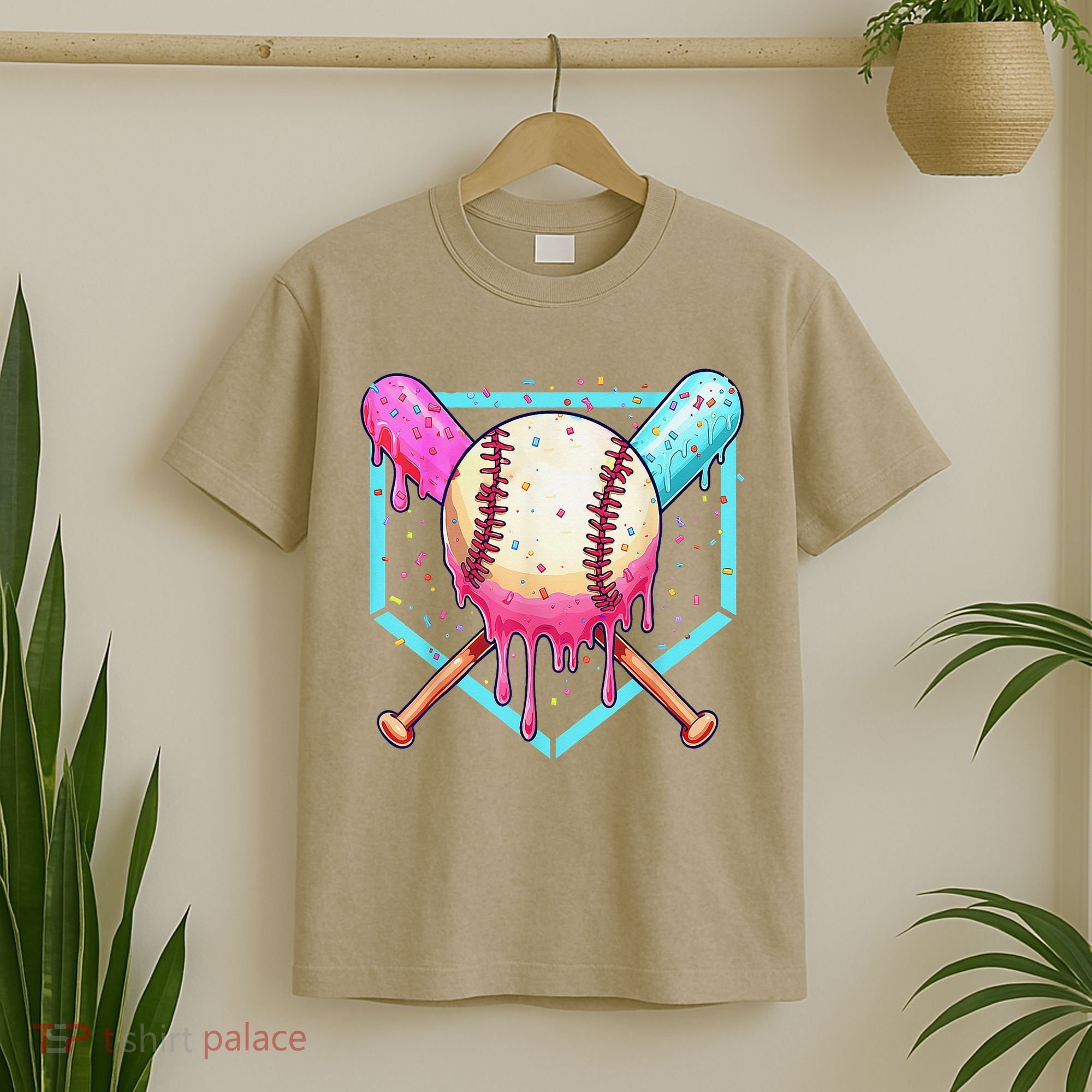 Baseball Cuteping Ice Cream Cute Baseball Season Gift T-Shirt