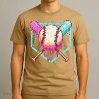 Baseball Cuteping Ice Cream Cute Baseball Season Gift T-Shirt thumb 3
