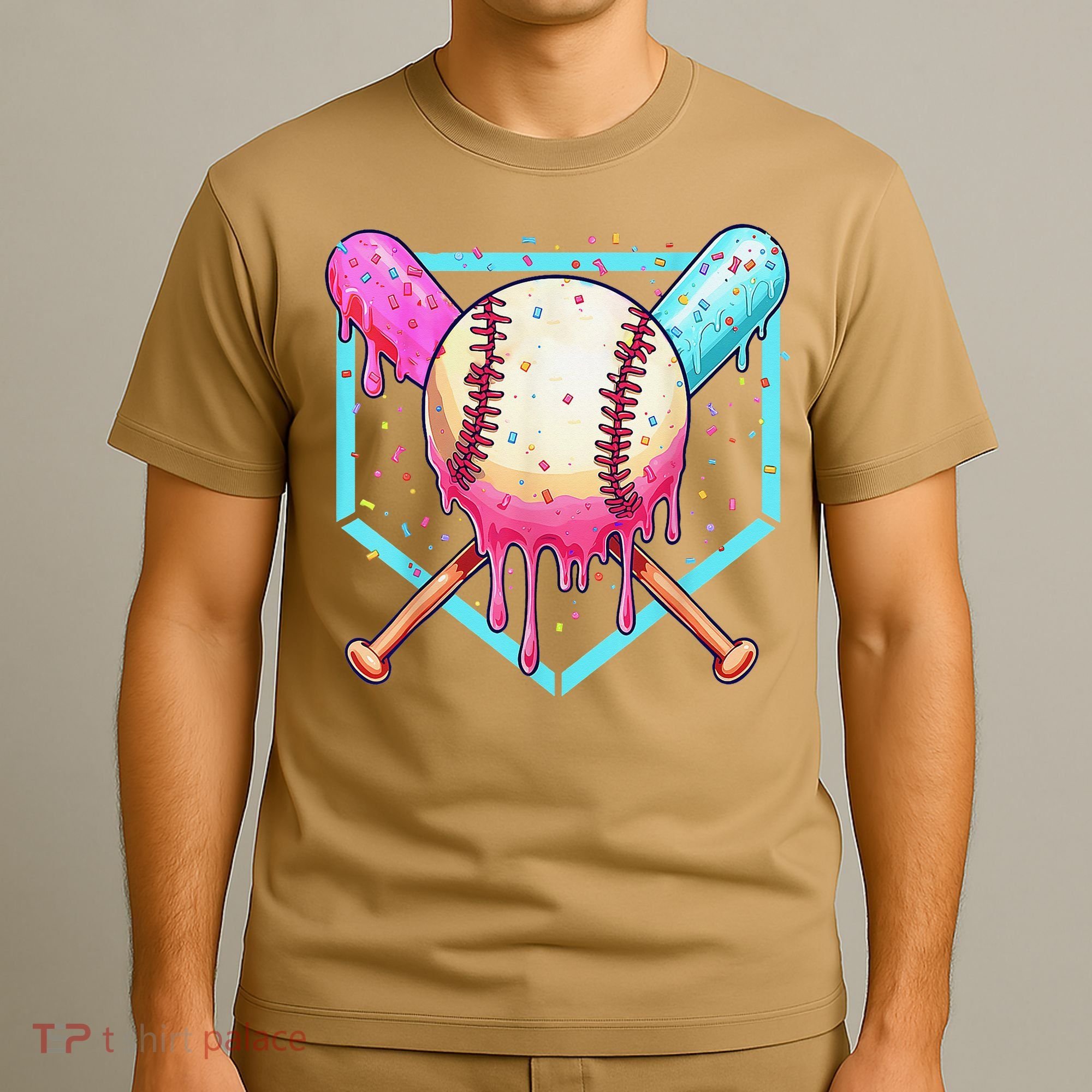 Baseball Cuteping Ice Cream Cute Baseball Season Gift T-Shirt