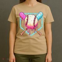 Baseball Cuteping Ice Cream Cute Baseball Season Gift T-Shirt thumb 4
