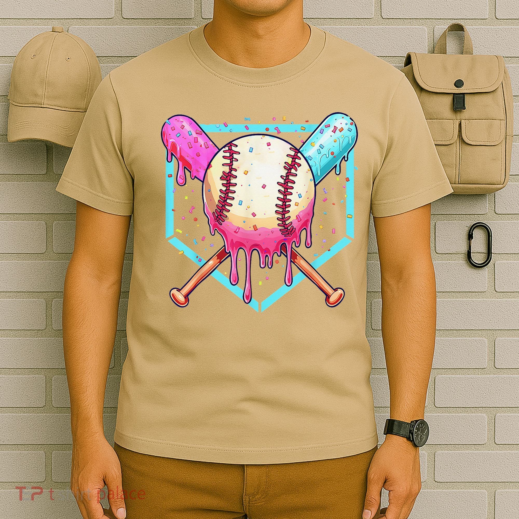 Baseball Cuteping Ice Cream Cute Baseball Season Gift T-Shirt