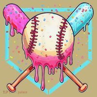 Baseball Cuteping Ice Cream Cute Baseball Season Gift T-Shirt thumb 7
