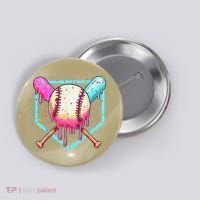 Baseball Cuteping Ice Cream Cute Baseball Season Gift Button thumb 0