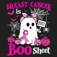 Breast Cancer Is Boo Sheet Halloween Breast Cancer Awareness Beanie thumb 2