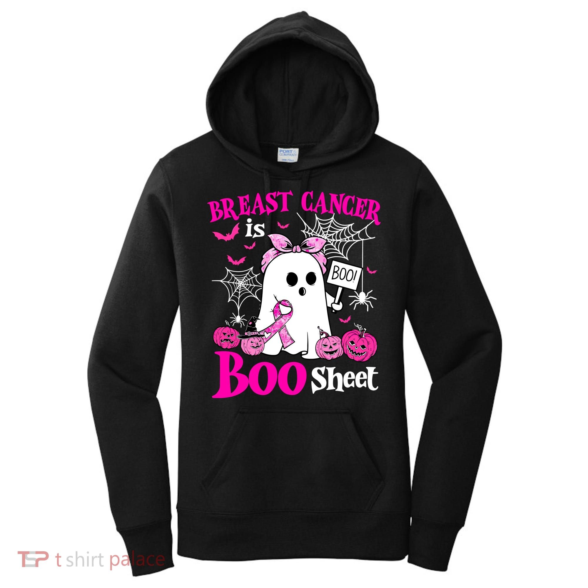 Breast Cancer Is Boo Sheet Halloween Breast Cancer Awareness Women's Hoodie