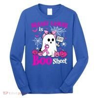 Breast Cancer Is Boo Sheet Halloween Breast Cancer Awareness Long Sleeve Shirt thumb 0