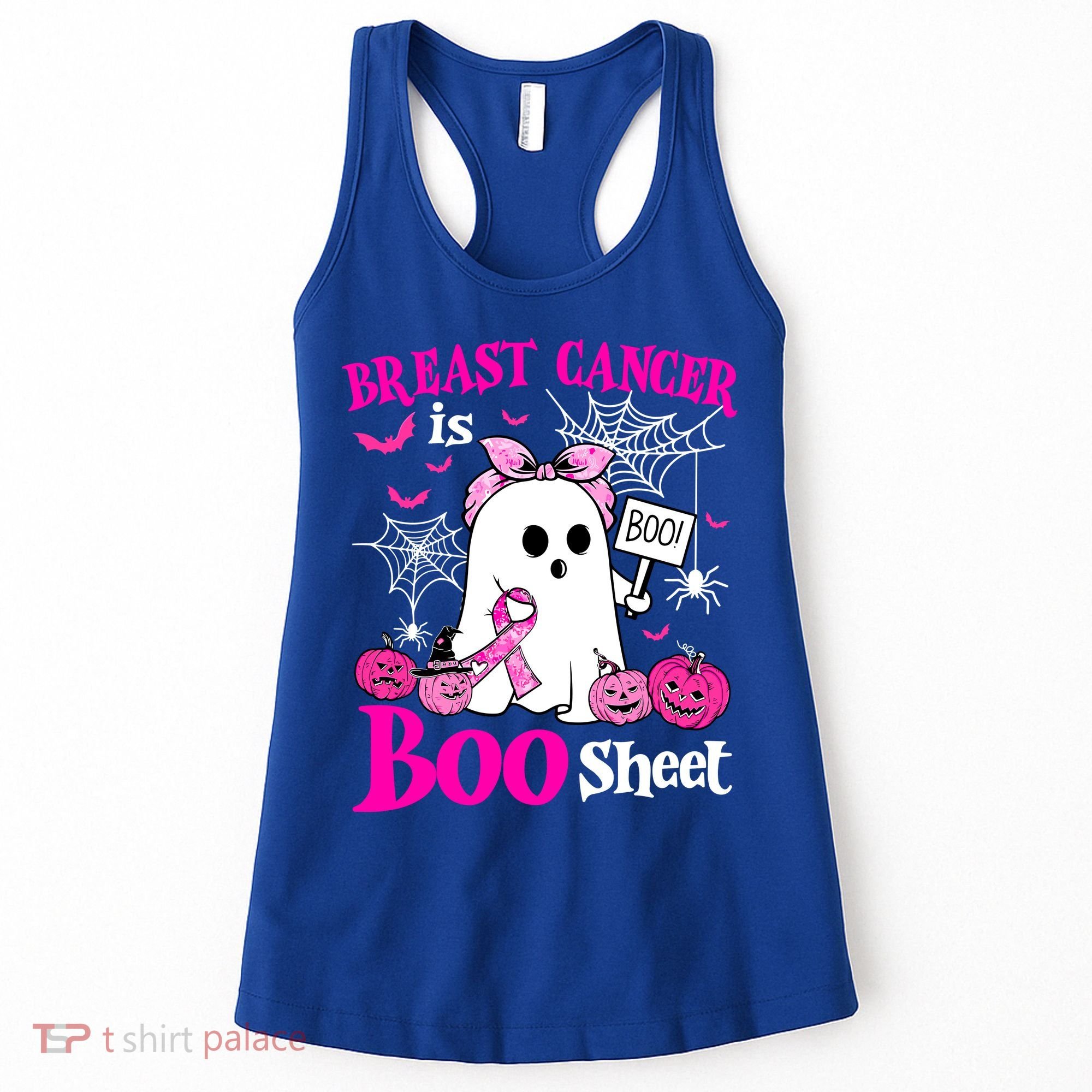 Breast Cancer Is Boo Sheet Halloween Breast Cancer Awareness Women's Tank Top