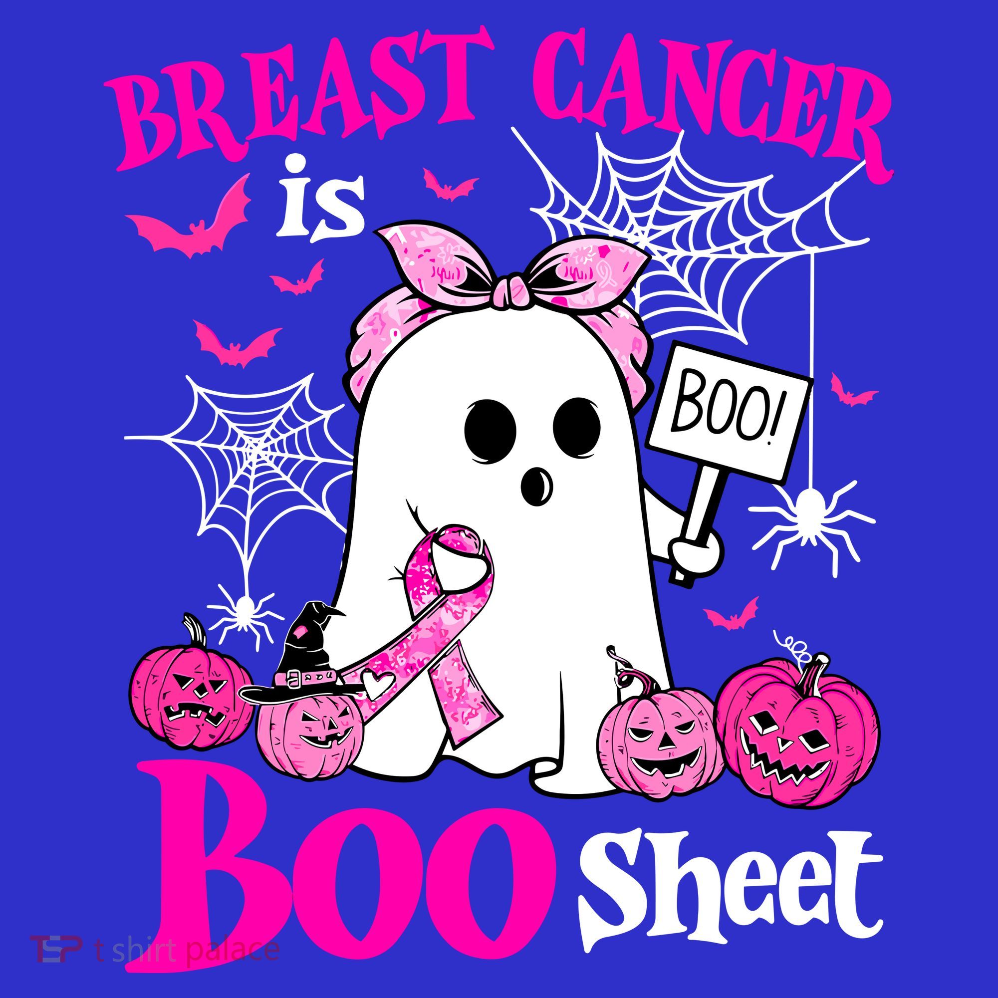 Breast Cancer Is Boo Sheet Halloween Breast Cancer Awareness Women's Tank Top