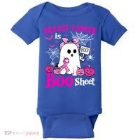 Breast Cancer Is Boo Sheet Halloween Breast Cancer Awareness Baby Bodysuit thumb 0