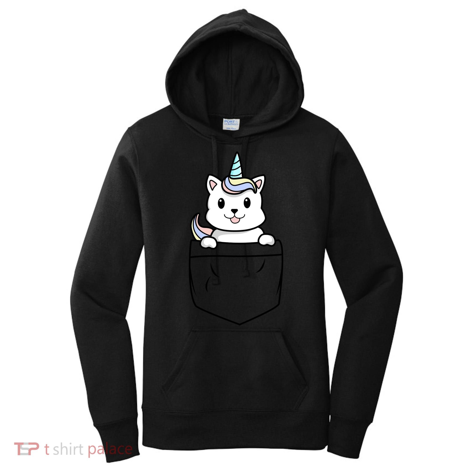 Baby Caticorn In Pocket Women's Hoodie