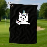 Baby Caticorn In Pocket Golf Towel thumb 1
