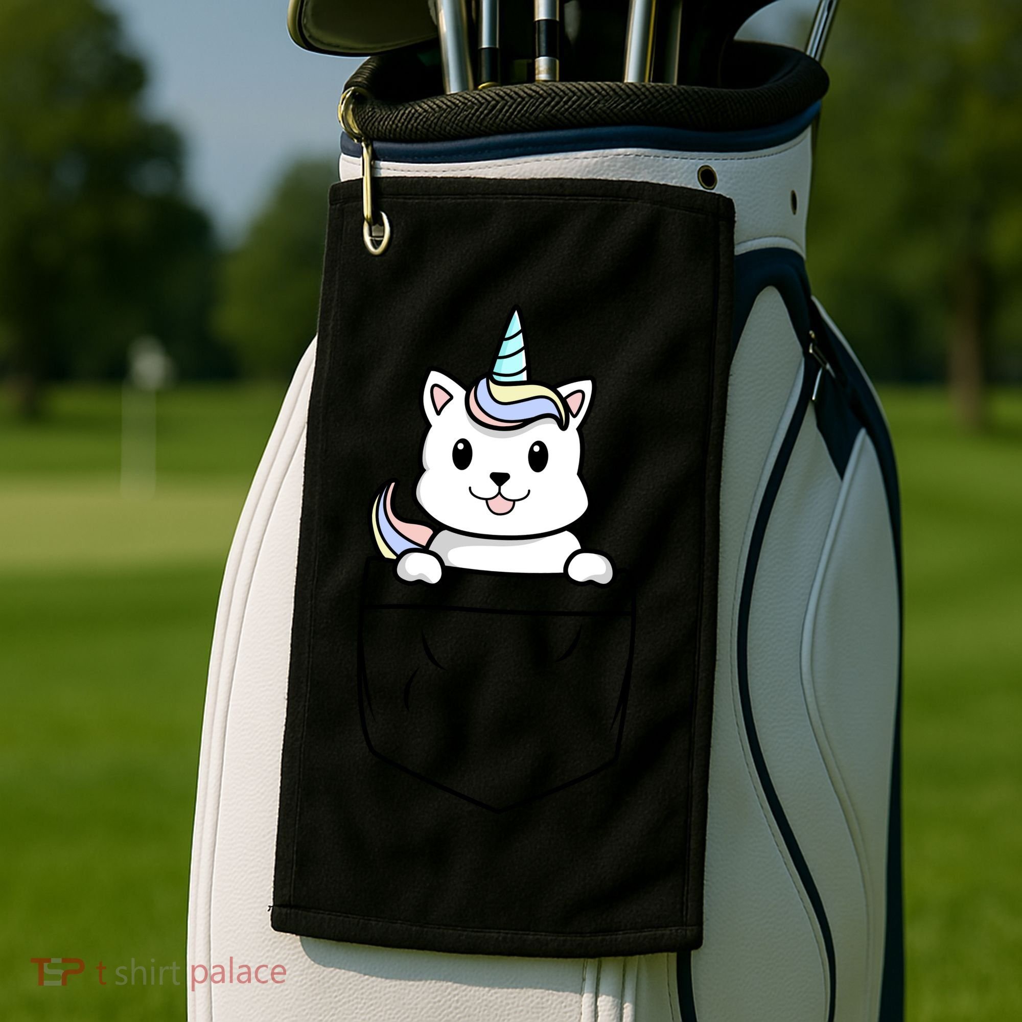 Baby Caticorn In Pocket Golf Towel