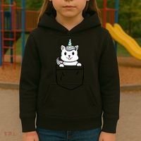 Baby Caticorn In Pocket Kids Hoodie thumb 3