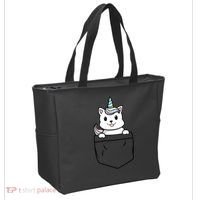 Baby Caticorn In Pocket Tote Bag thumb 2