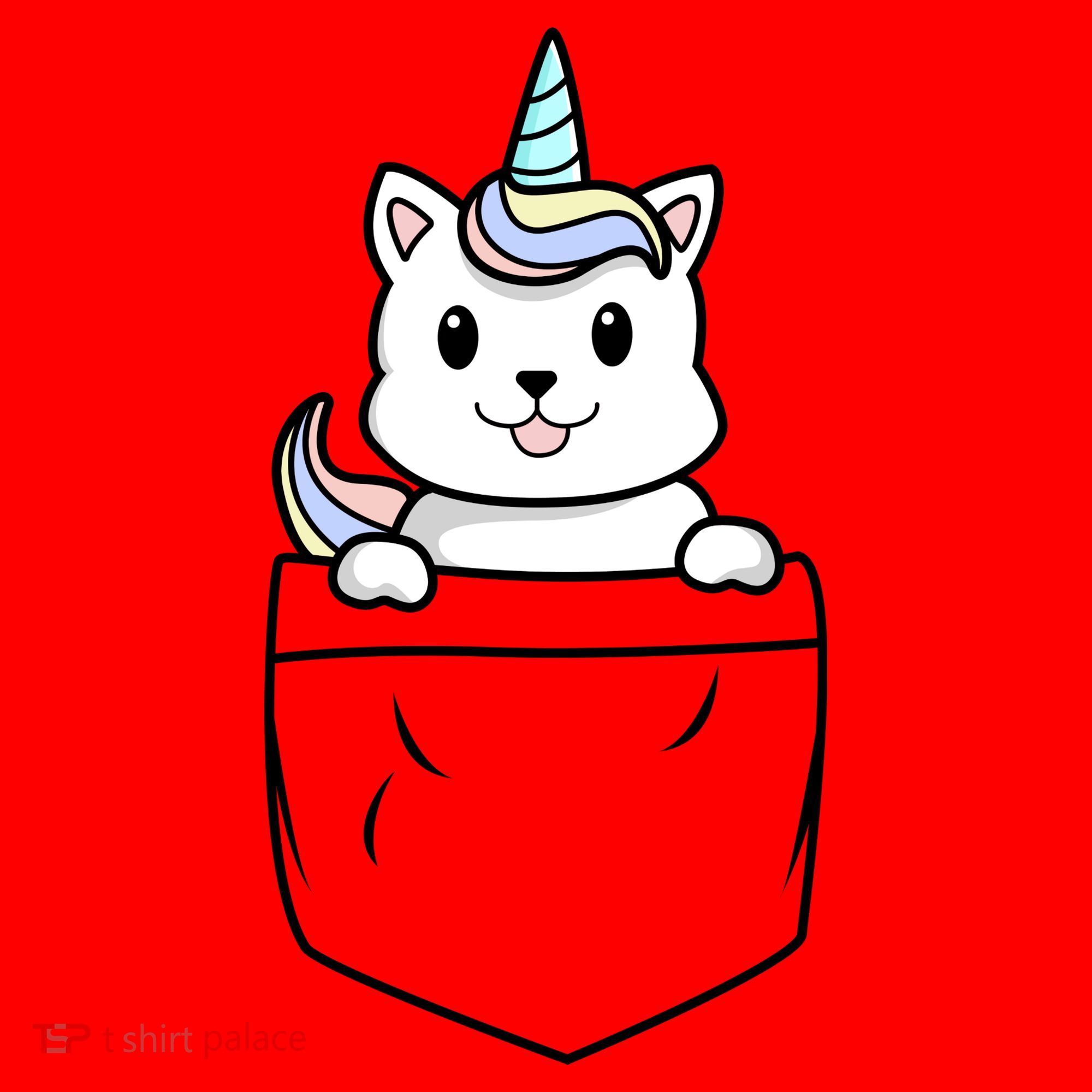 Baby Caticorn In Pocket Santa Hat
