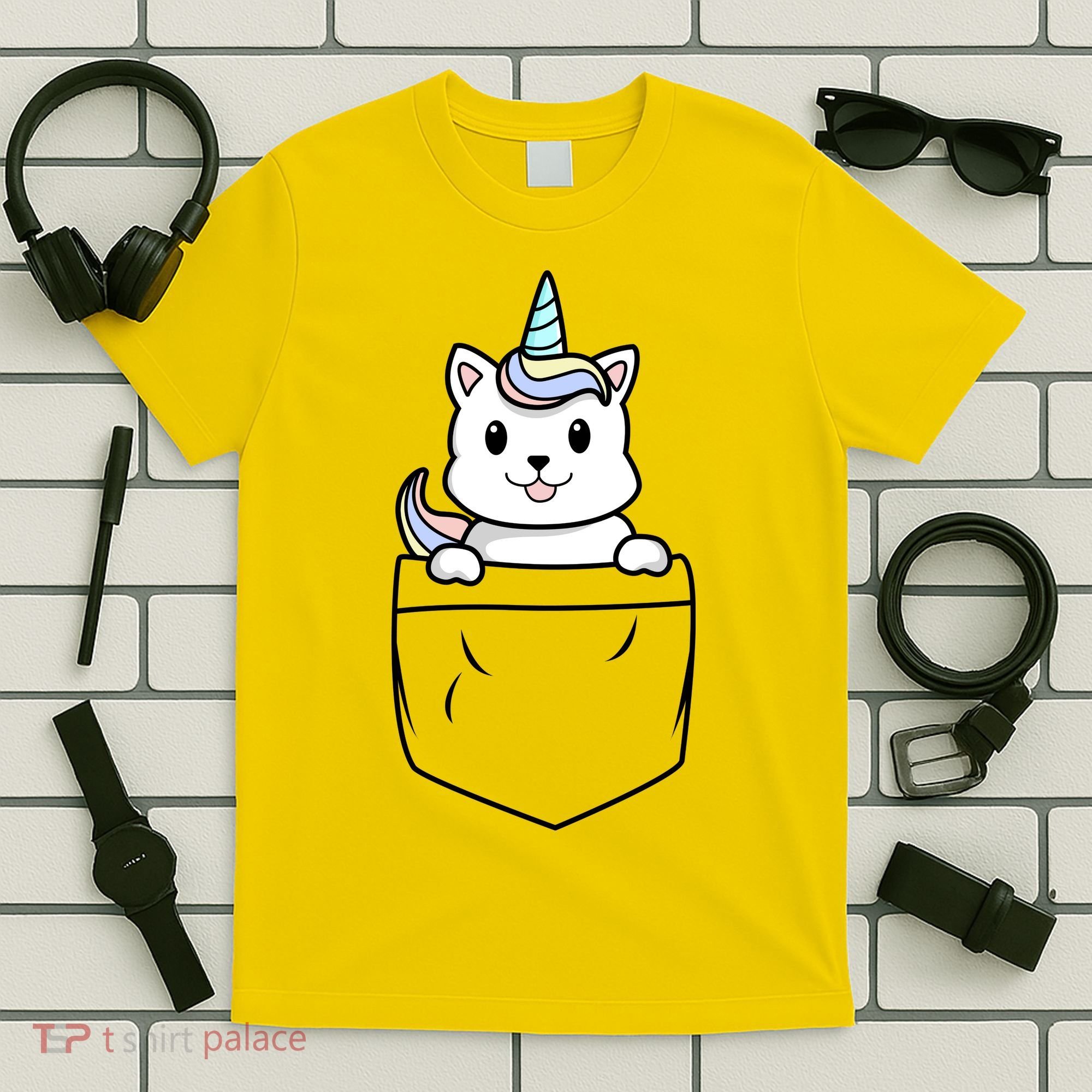 Baby Caticorn In Pocket T-Shirt
