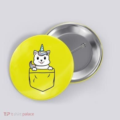 Baby Caticorn In Pocket Button
