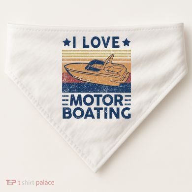 Boat Captain I Love Motorboating Motorboating USA-Made Doggie Bandana