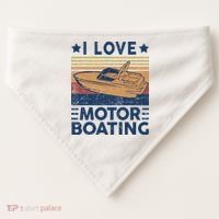 Boat Captain I Love Motorboating Motorboating USA-Made Doggie Bandana thumb 0