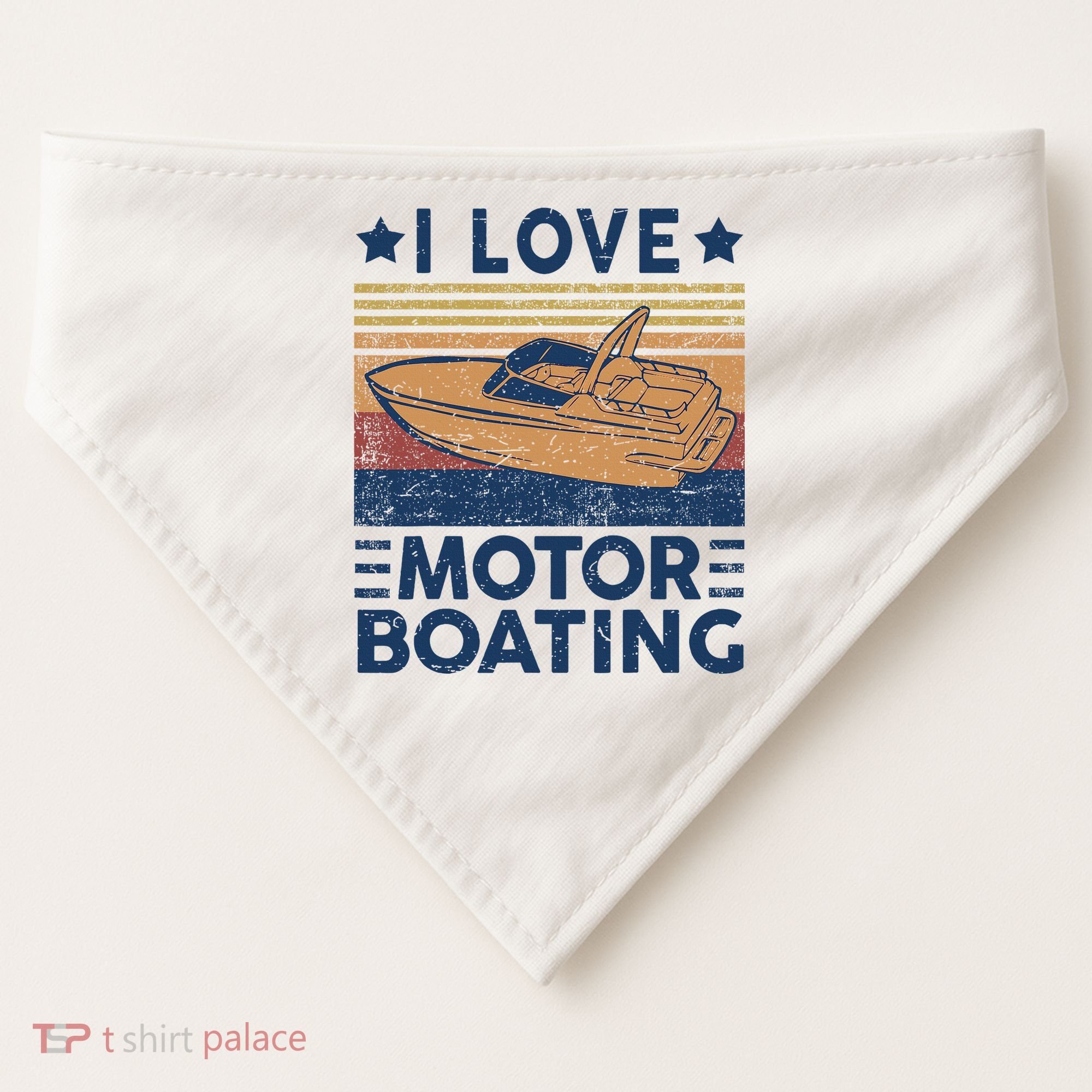 Boat Captain I Love Motorboating Motorboating USA-Made Doggie Bandana