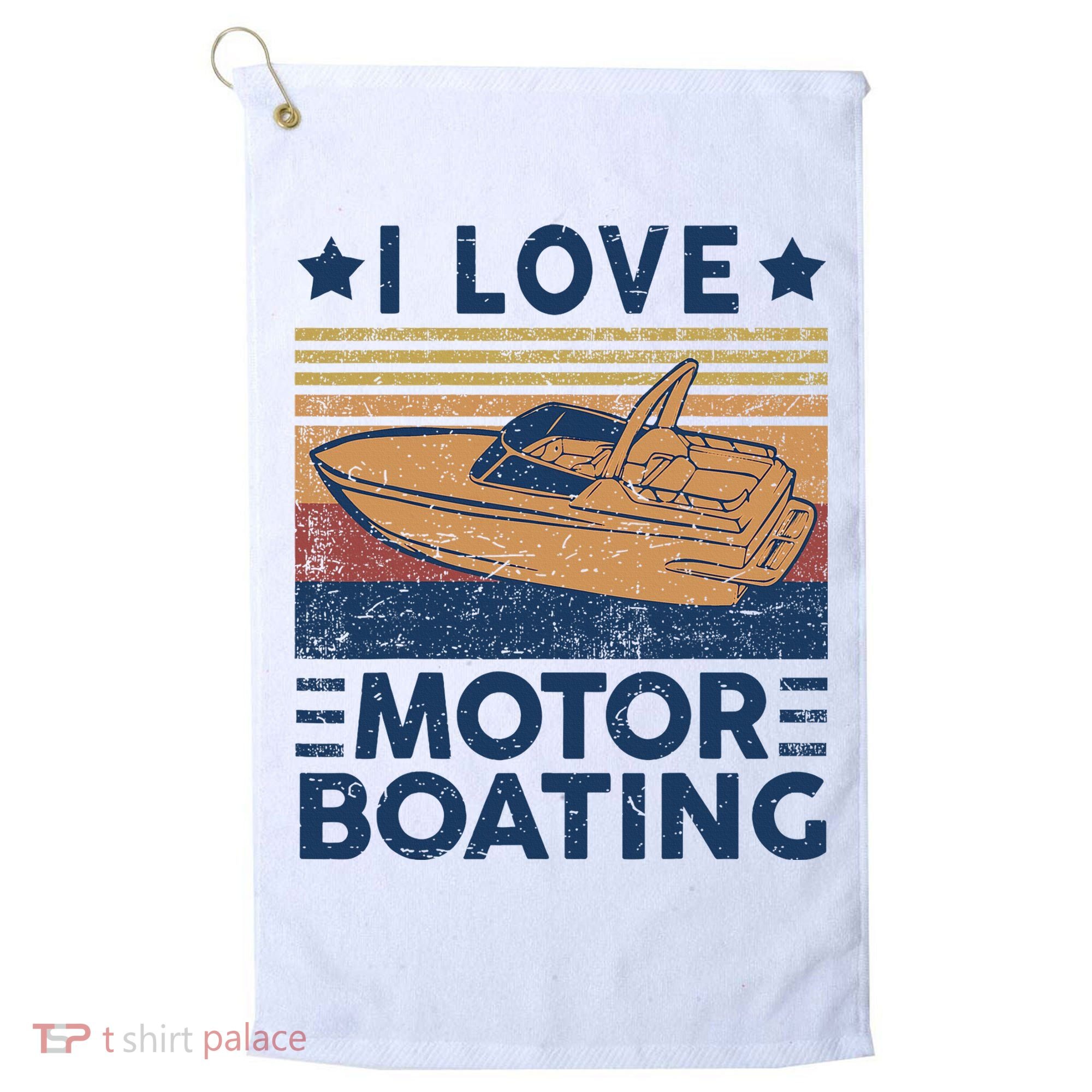 Boat Captain I Love Motorboating Motorboating Golf Towel