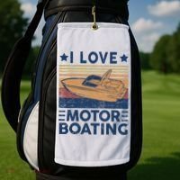 Boat Captain I Love Motorboating Motorboating Golf Towel thumb 2