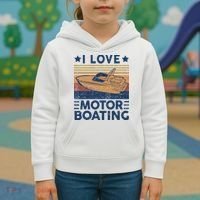 Boat Captain I Love Motorboating Motorboating Kids Hoodie thumb 3