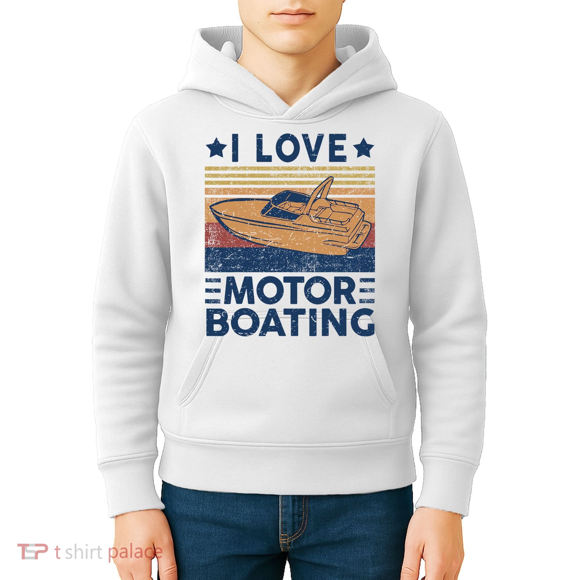 Boat Captain I Love Motorboating Motorboating Kids Hoodie