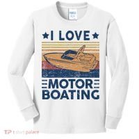 Boat Captain I Love Motorboating Motorboating Kids Long Sleeve Shirt thumb 0
