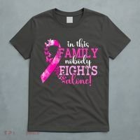 Breast Cancer In This Family Nobody Fights Alone Awareness Gift T-Shirt thumb 5