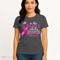 Breast Cancer In This Family Nobody Fights Alone Awareness Gift Women's T-Shirt thumb 4