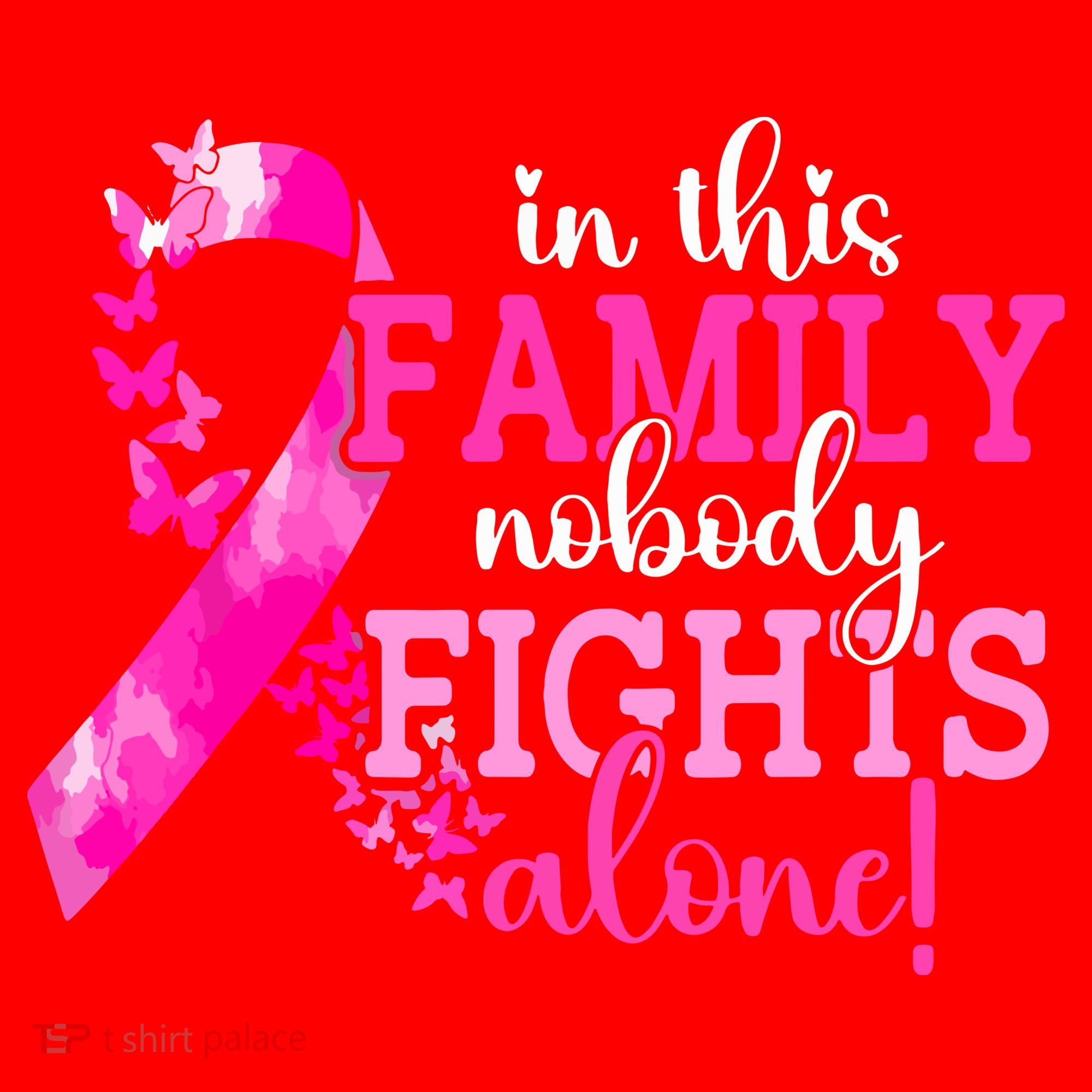 Breast Cancer In This Family Nobody Fights Alone Awareness Gift Santa Hat