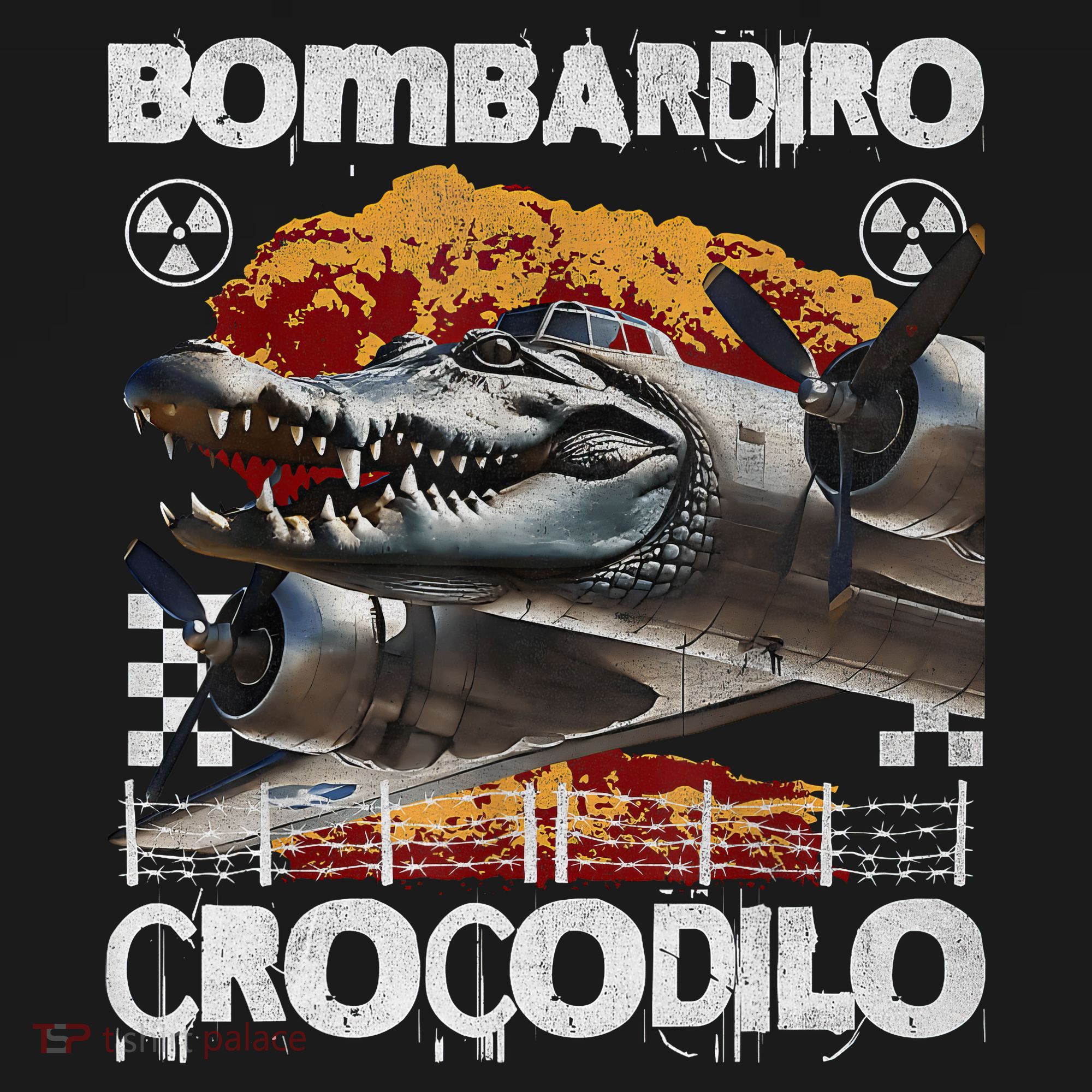 Bombardiro Crocodilo - Italian Brainrot Meme  USA-Made Doggie Bandana