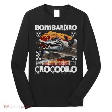 Bombardiro Crocodilo - Italian Brainrot Meme  Long Sleeve Shirt