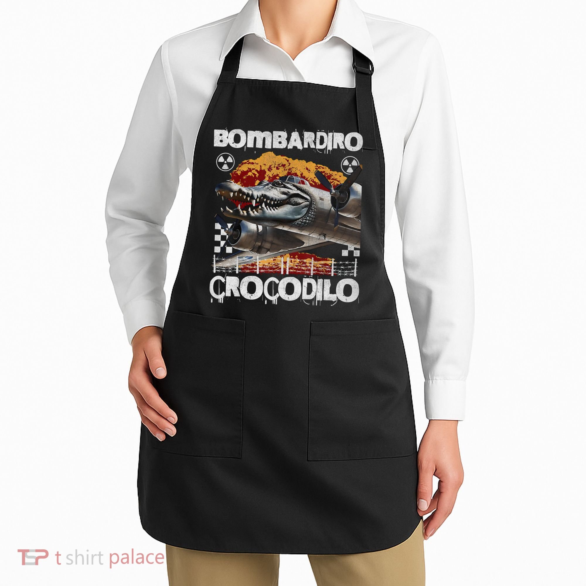 Bombardiro Crocodilo - Italian Brainrot Meme  Apron